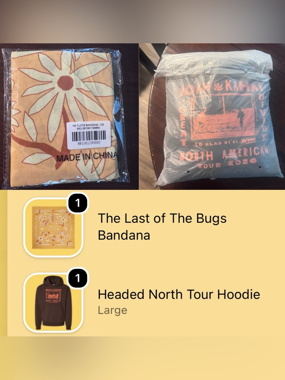Noah Kahan The Great Divide Tour Official Merch – Headed North Hoodie + Bandana